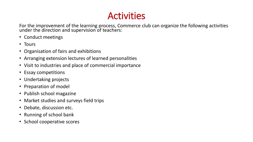 activities activities