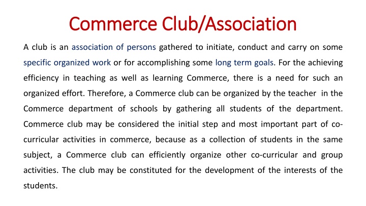 commerce club association commerce club