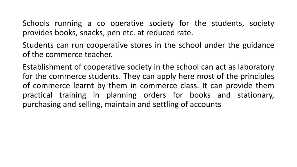 schools running a co operative society