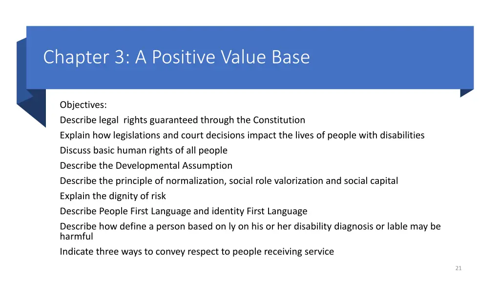 chapter 3 a positive value base