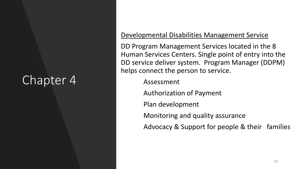 developmental disabilities management service