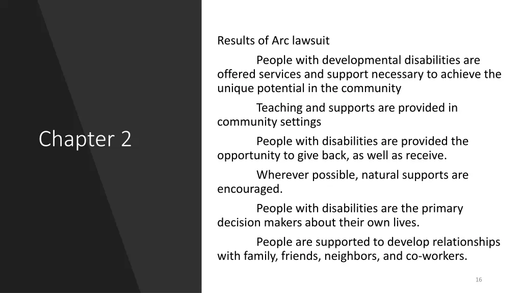 results of arc lawsuit people with developmental