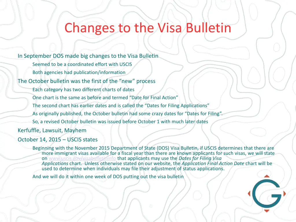 changes to the visa bulletin