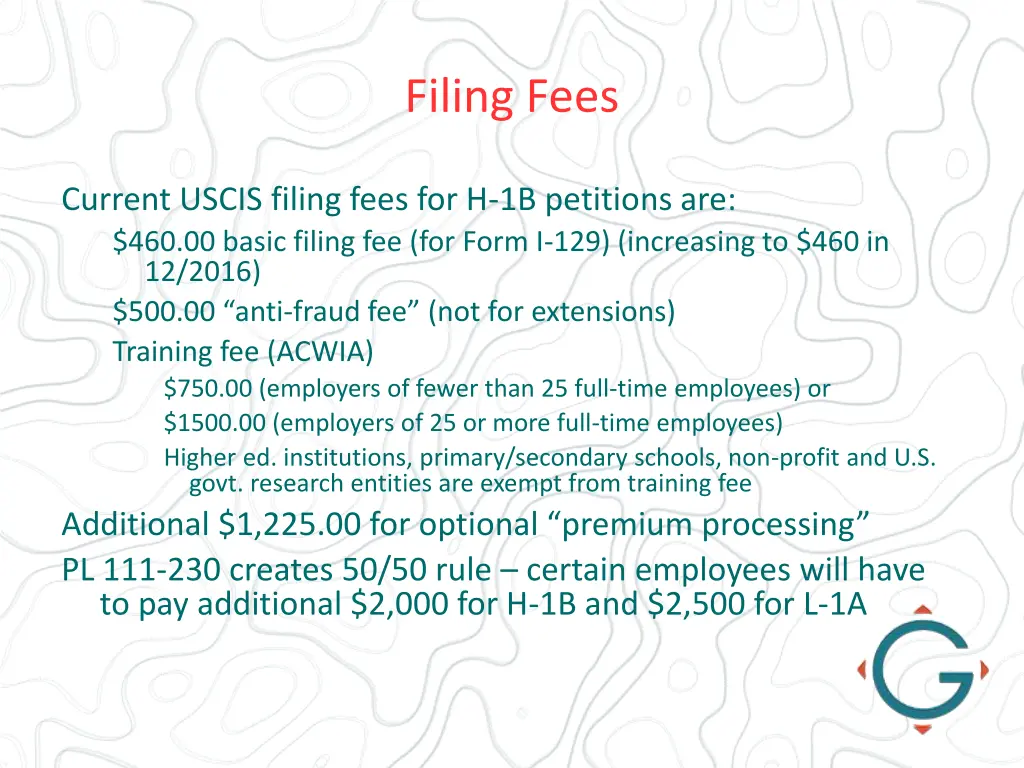 filing fees
