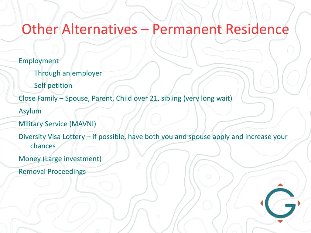 other alternatives permanent residence