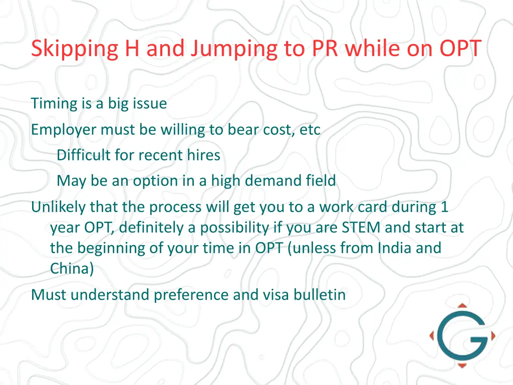 skipping h and jumping to pr while on opt