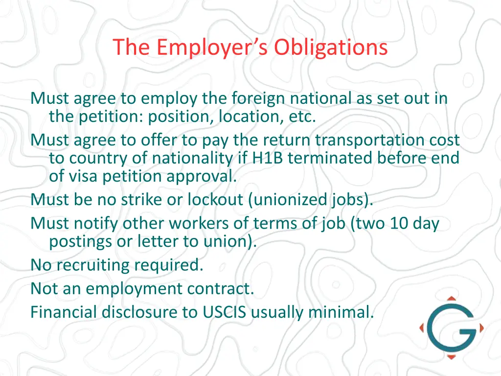 the employer s obligations