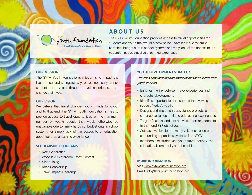 about us the syta youth foundation provides