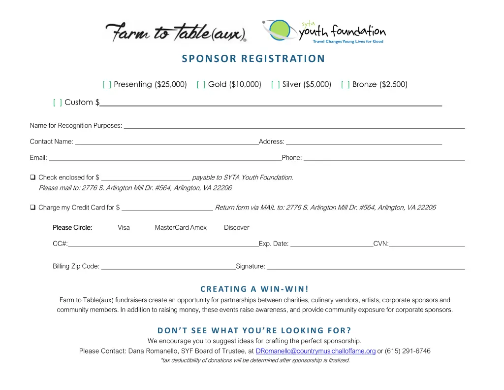 sponsor registration