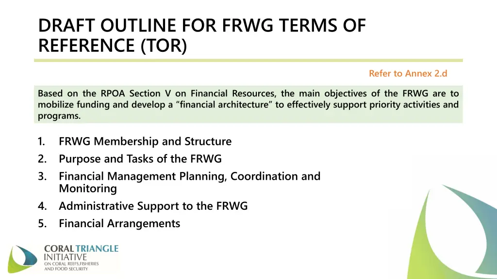 draft outline for frwg terms of reference tor