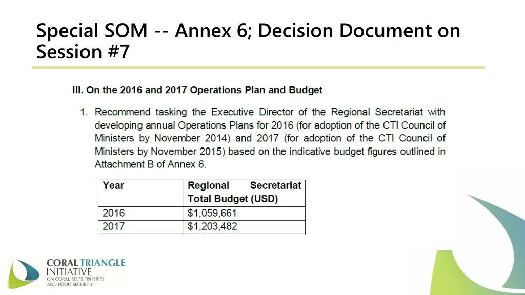 special som annex 6 decision document on session 7
