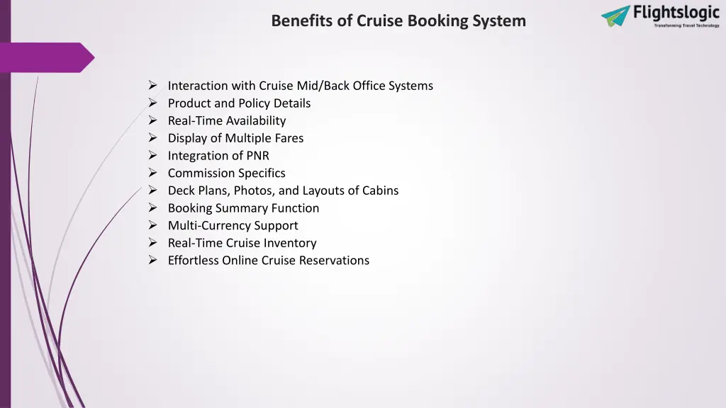 benefits of cruise booking system