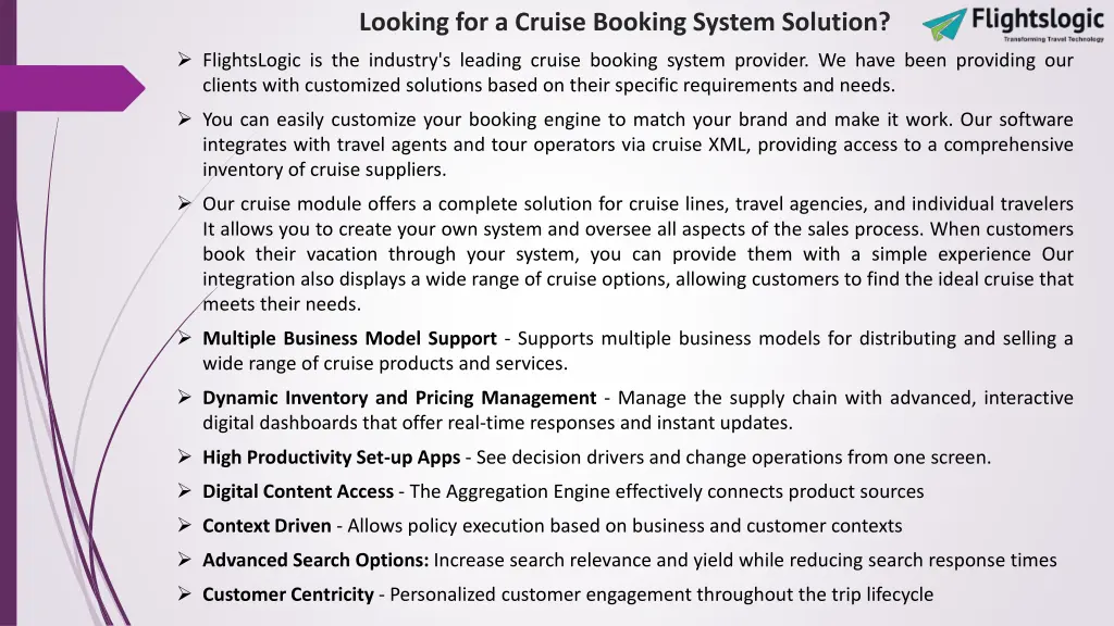 looking for a cruise booking system solution