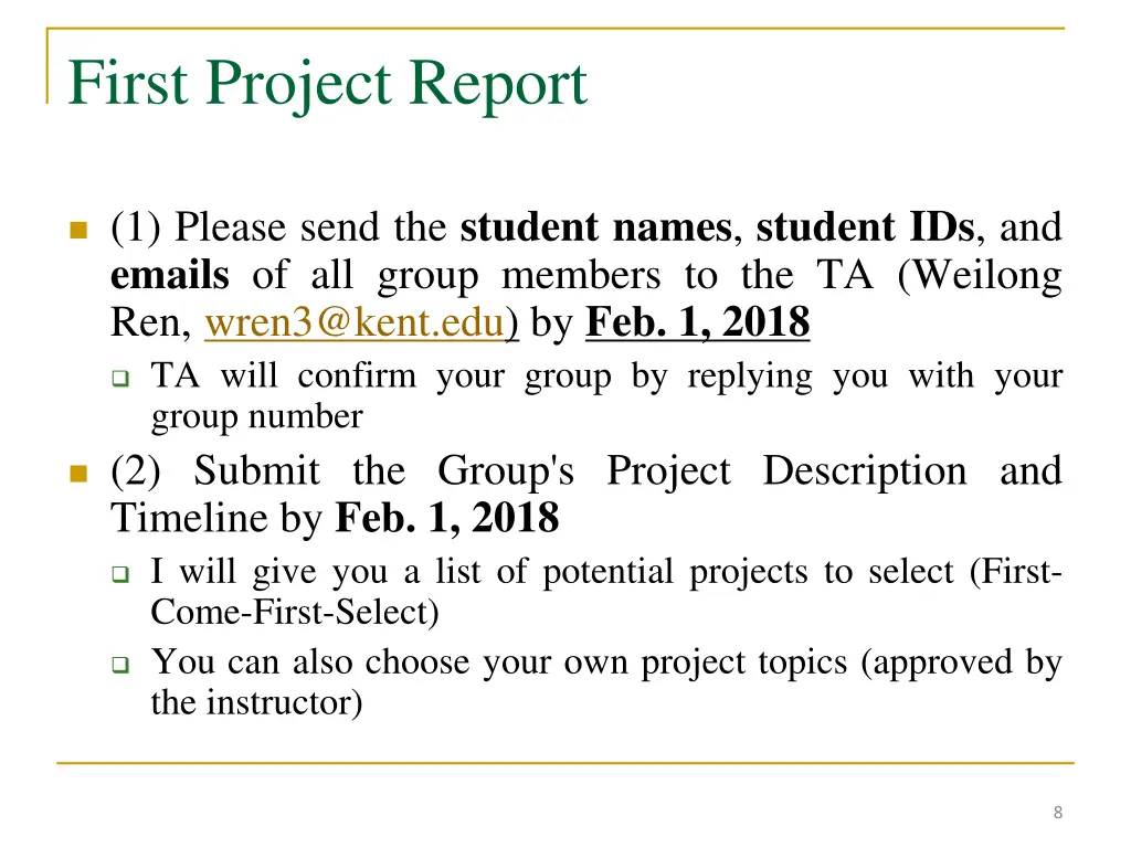 first project report