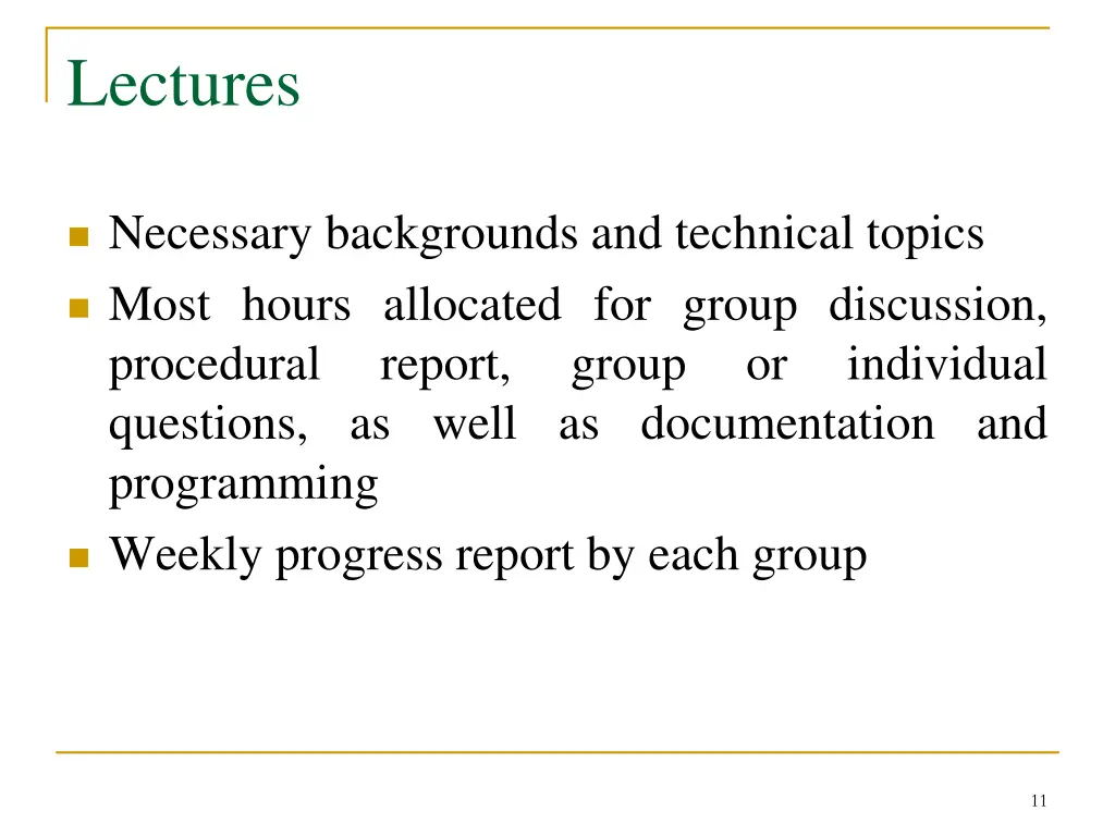 lectures