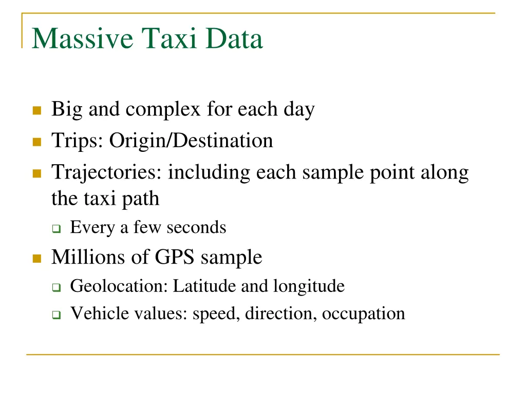 massive taxi data