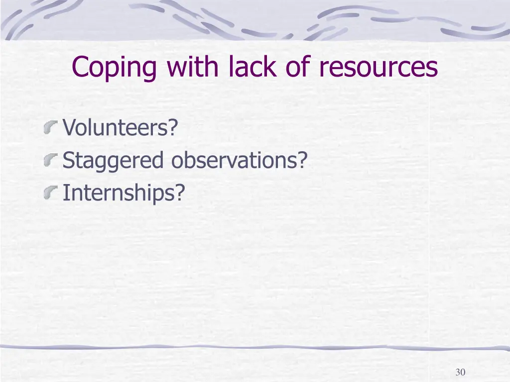 coping with lack of resources