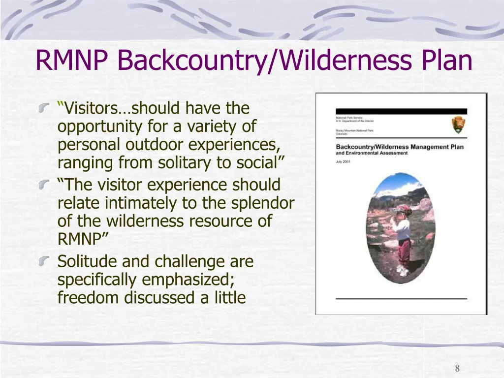 rmnp backcountry wilderness plan