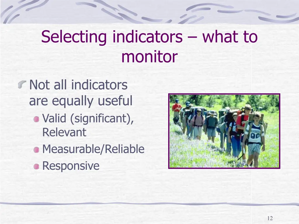selecting indicators what to monitor