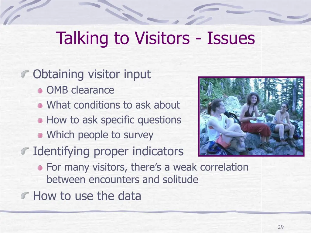 talking to visitors issues