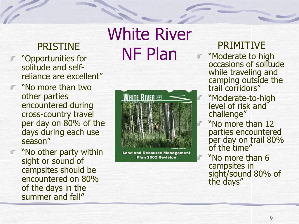 white river nf plan