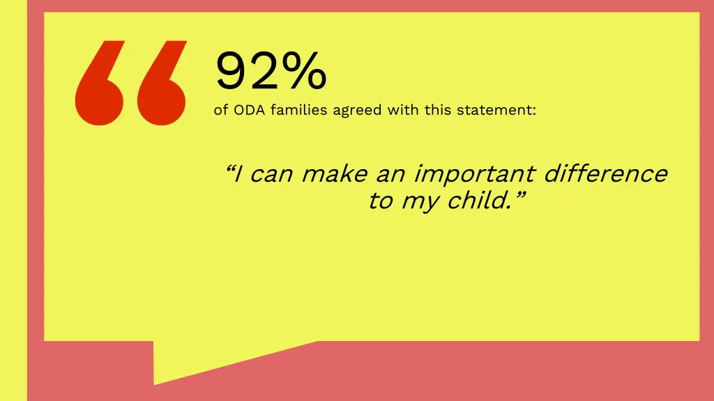 92 of oda families agreed with this statement
