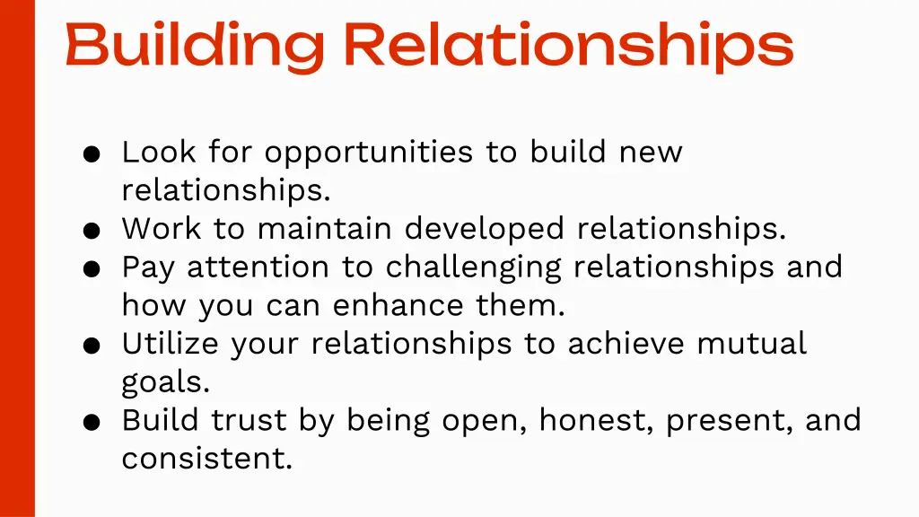 building relationships
