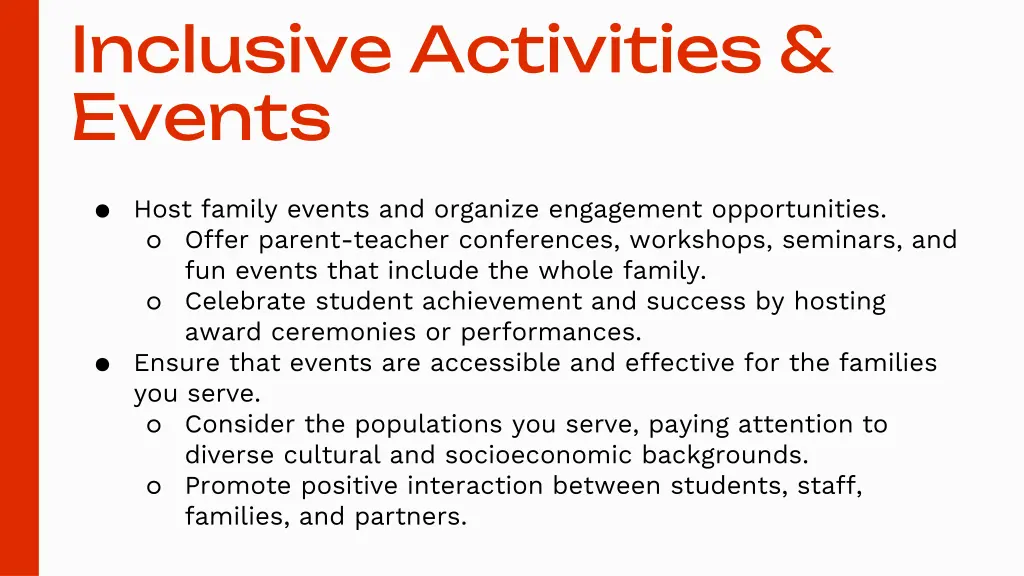 inclusive activities events