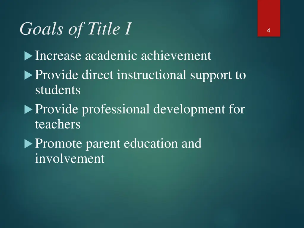 goals of title i