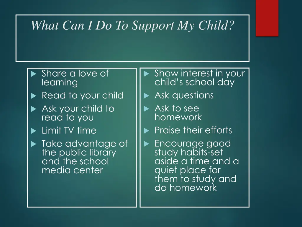 what can i do to support my child
