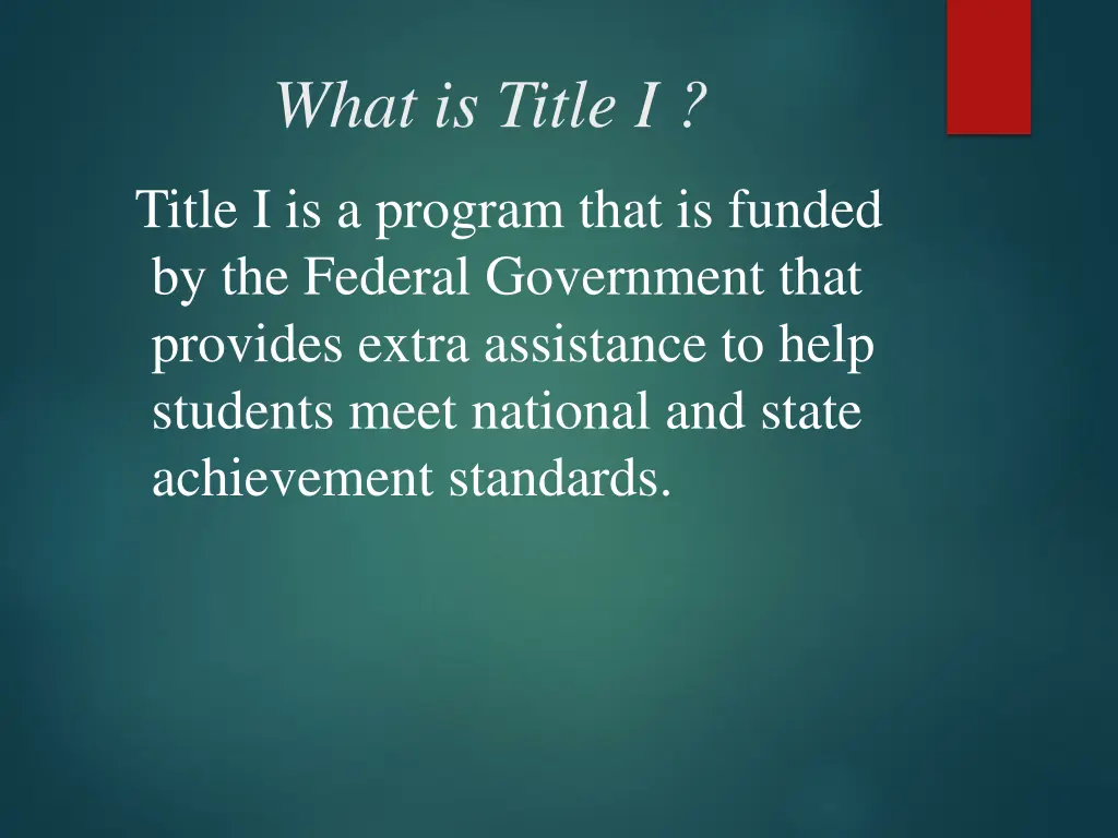 what is title i