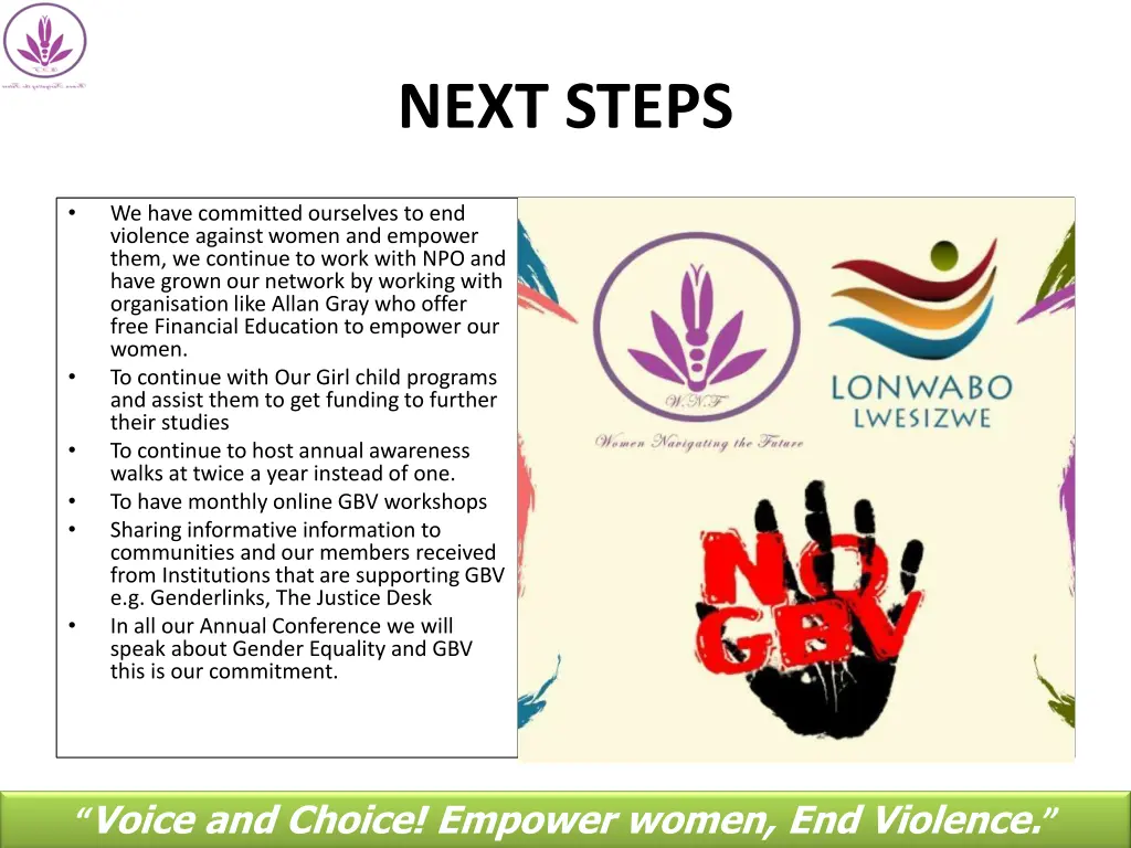 next steps