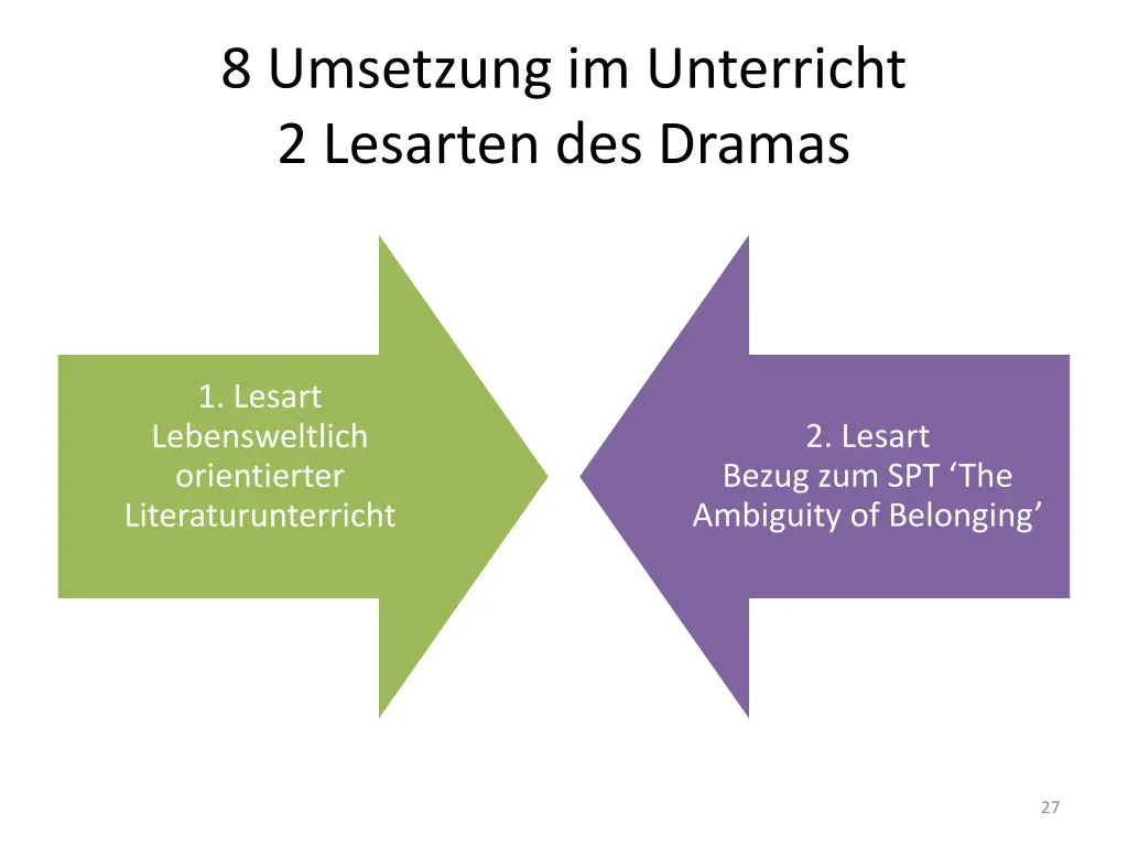 8 umsetzung im unterricht 2 lesarten des dramas