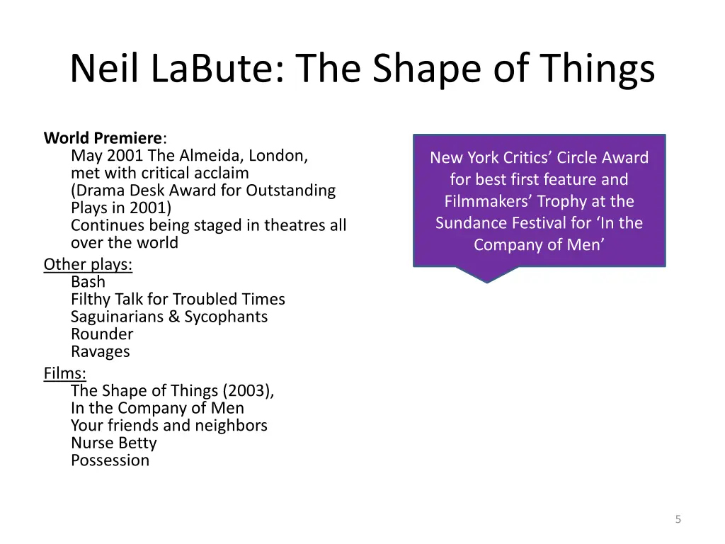 neil labute the shape of things