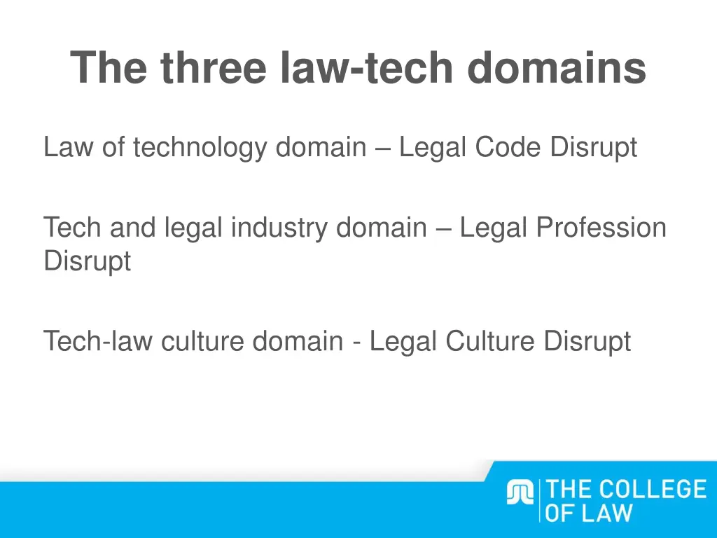 the three law tech domains