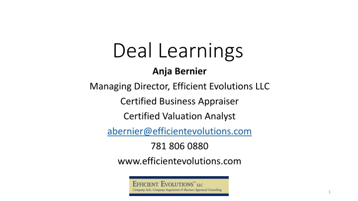 deal learnings anja bernier managing director