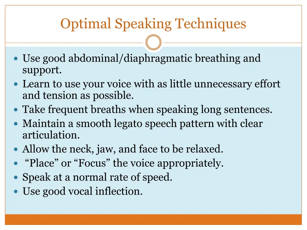 optimal speaking techniques