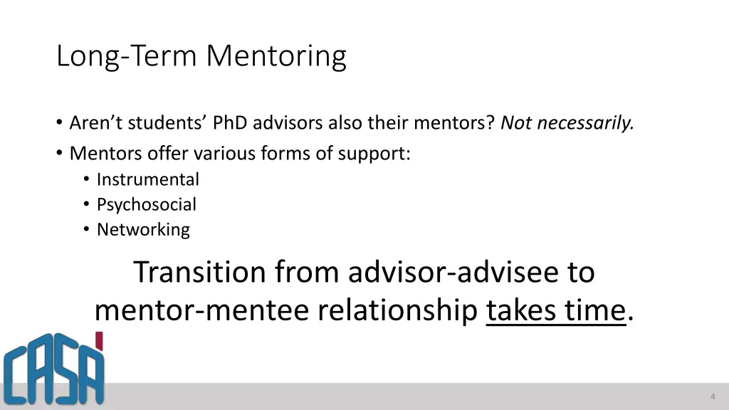 long term mentoring