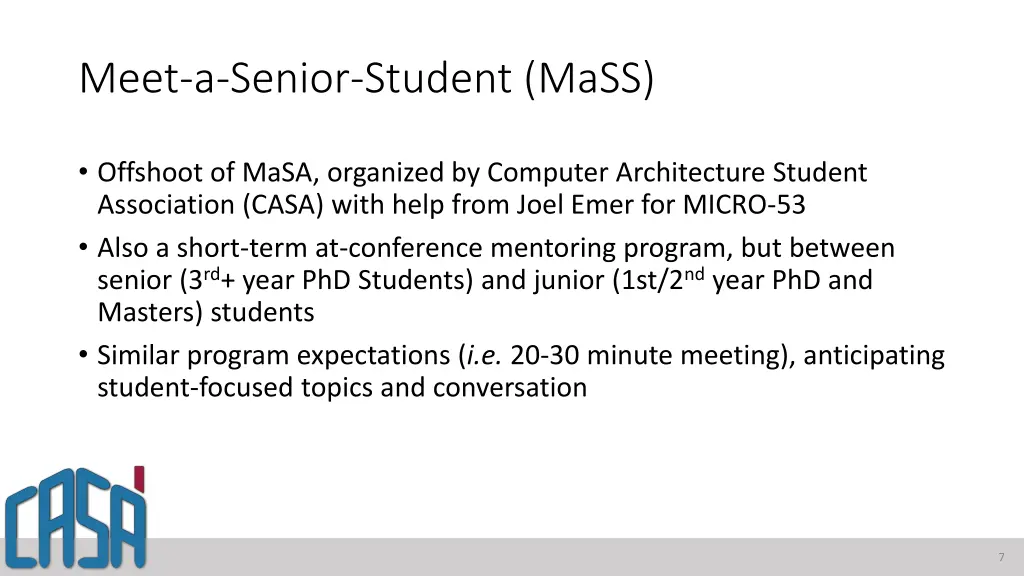 meet a senior student mass