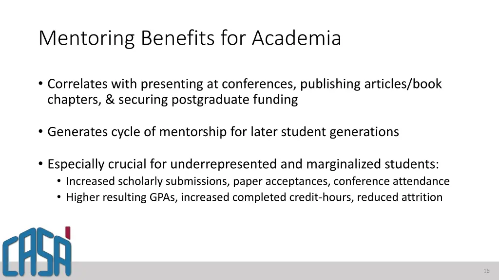 mentoring benefits for academia