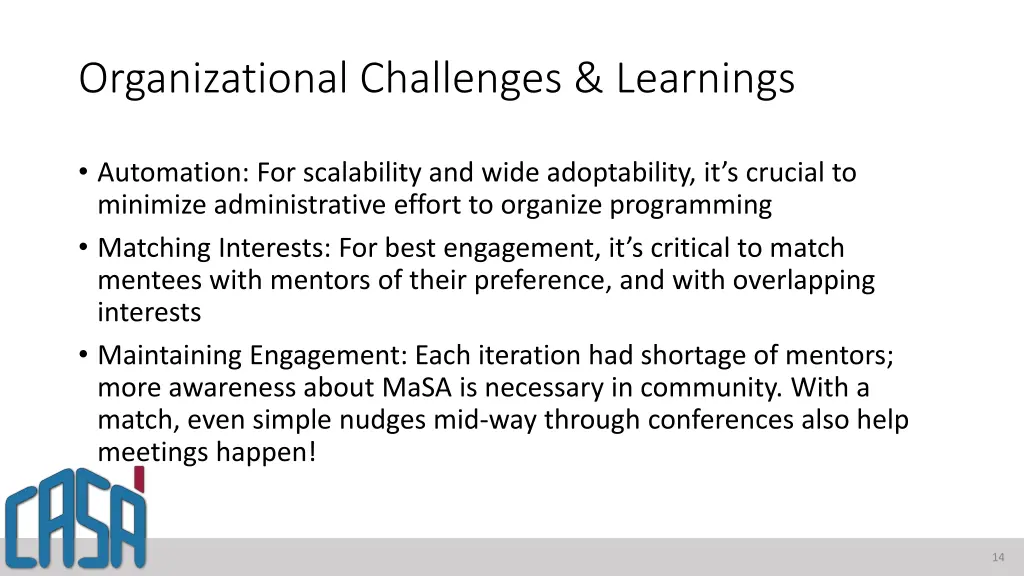 organizational challenges learnings