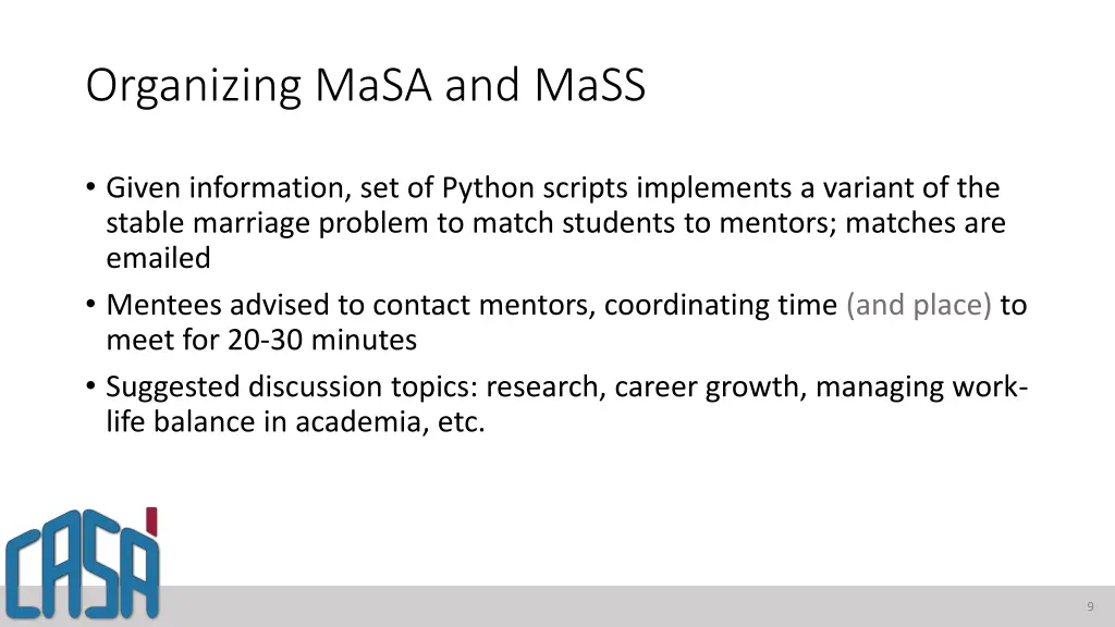 organizing masa and mass 1