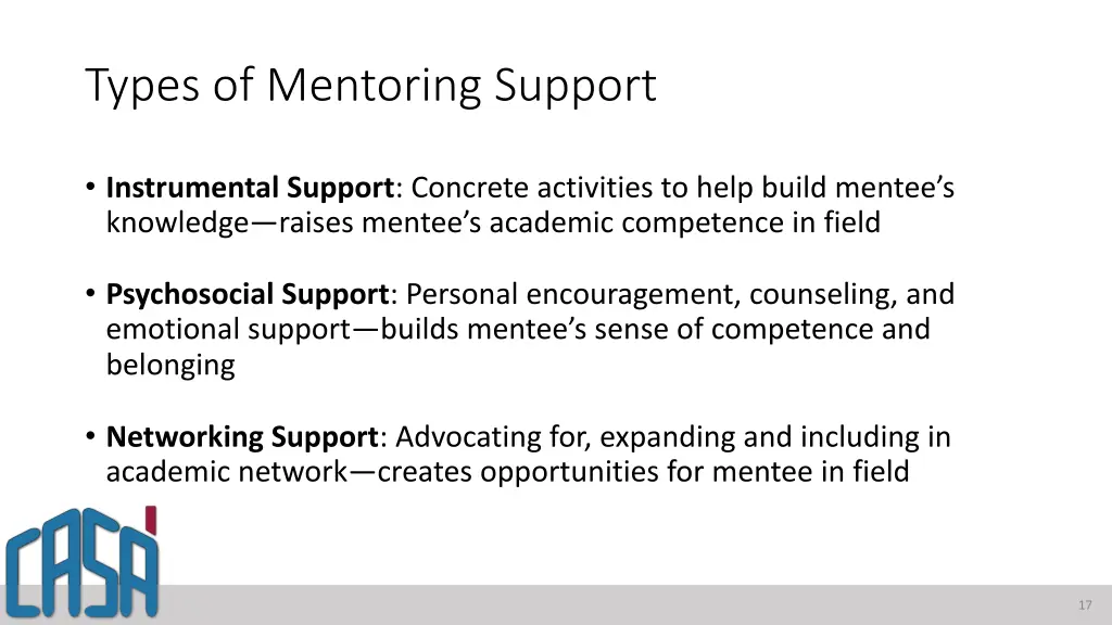 types of mentoring support types of mentoring