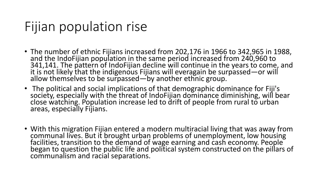 fijian population rise