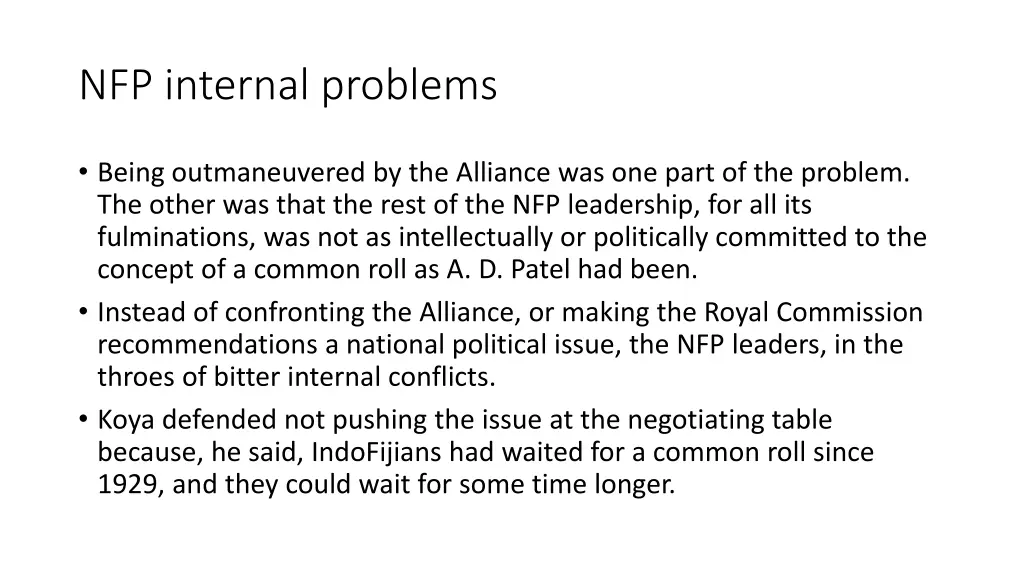 nfp internal problems