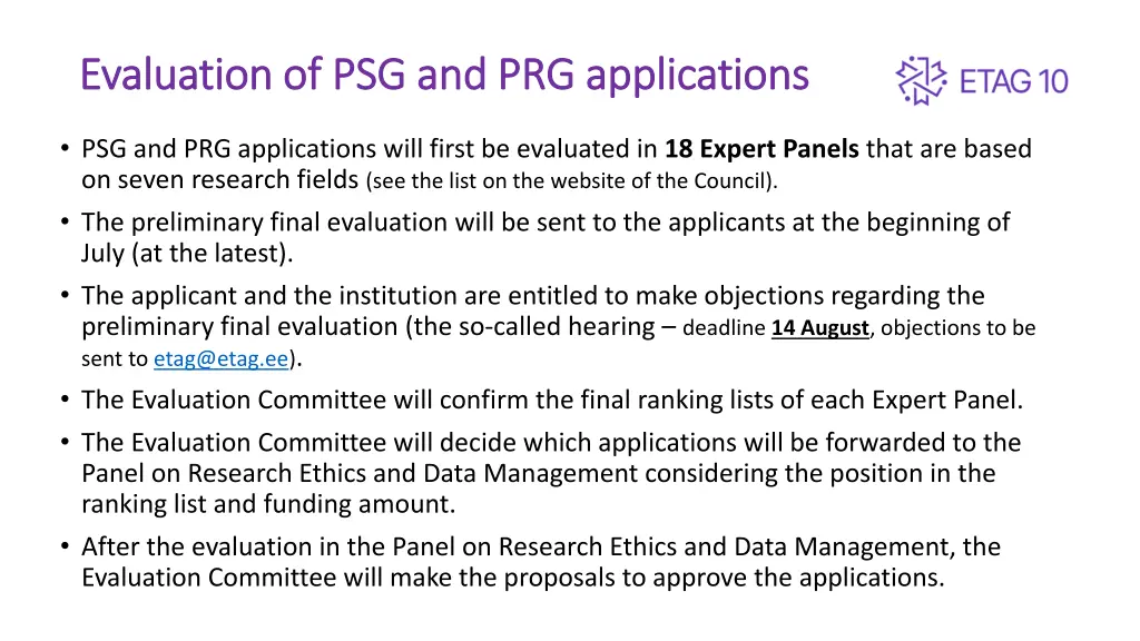 evaluation of p evaluation of psg and prg