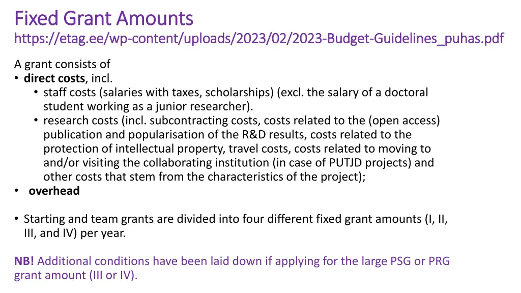 fixed grant amounts fixed grant amounts https