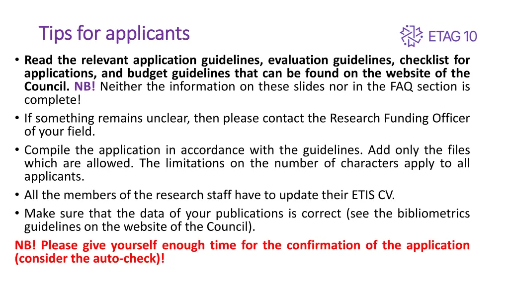 tips for applicants tips for applicants read