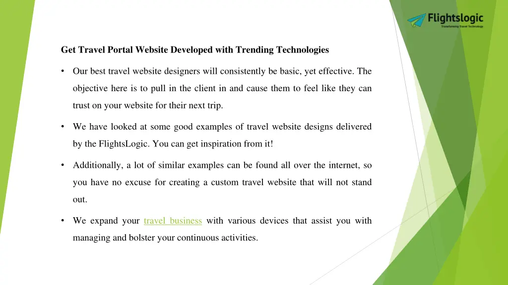get travel portal website developed with trending