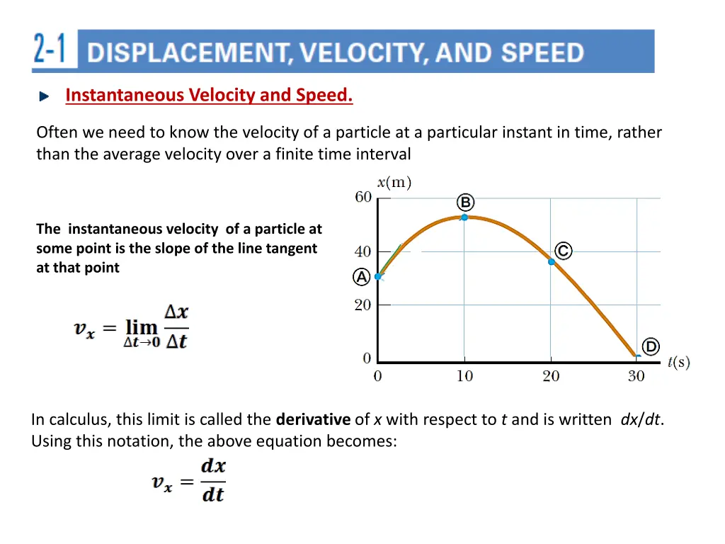 instantaneous velocity and speed often we need